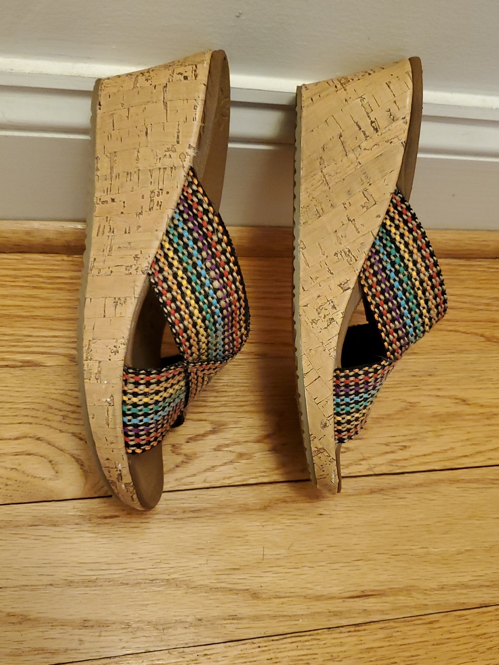 Skechers Woven Multicolor Crisscross Slide Sandals - Picture 3 of 11